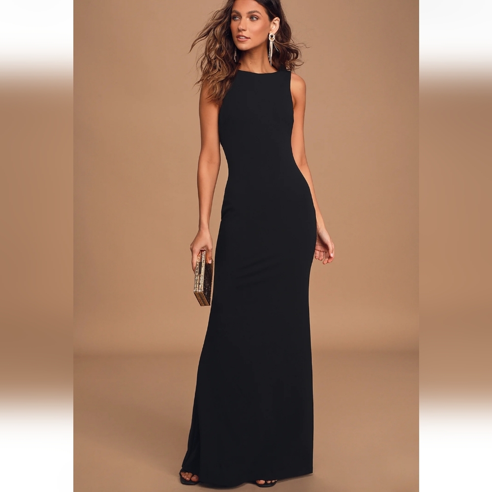 Lulu's Elegant Black Maxi Dress